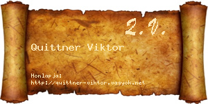 Quittner Viktor névjegykártya